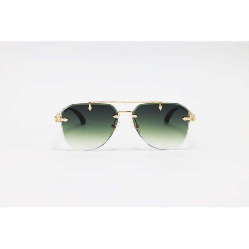 Chopard - 3170 - Golden Green Gradient - Metal - Aviator - Double Bridge - Rimless - Sunglasses - Image 2