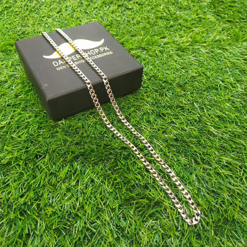5mm Curb Neck Chain For Men Silver - Image 3