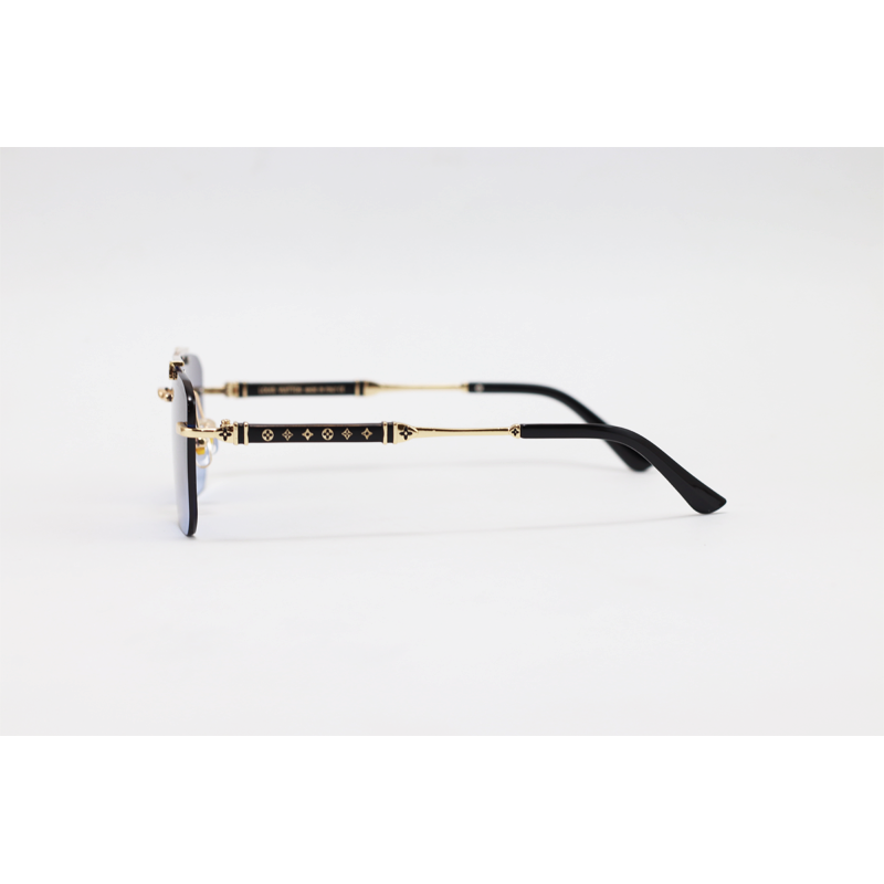 Louis Vuitton - 3152 - Golden Blue Gradient - Metal - Double Bridge - Rectangle - Rimless - Sunglasses - Image 3