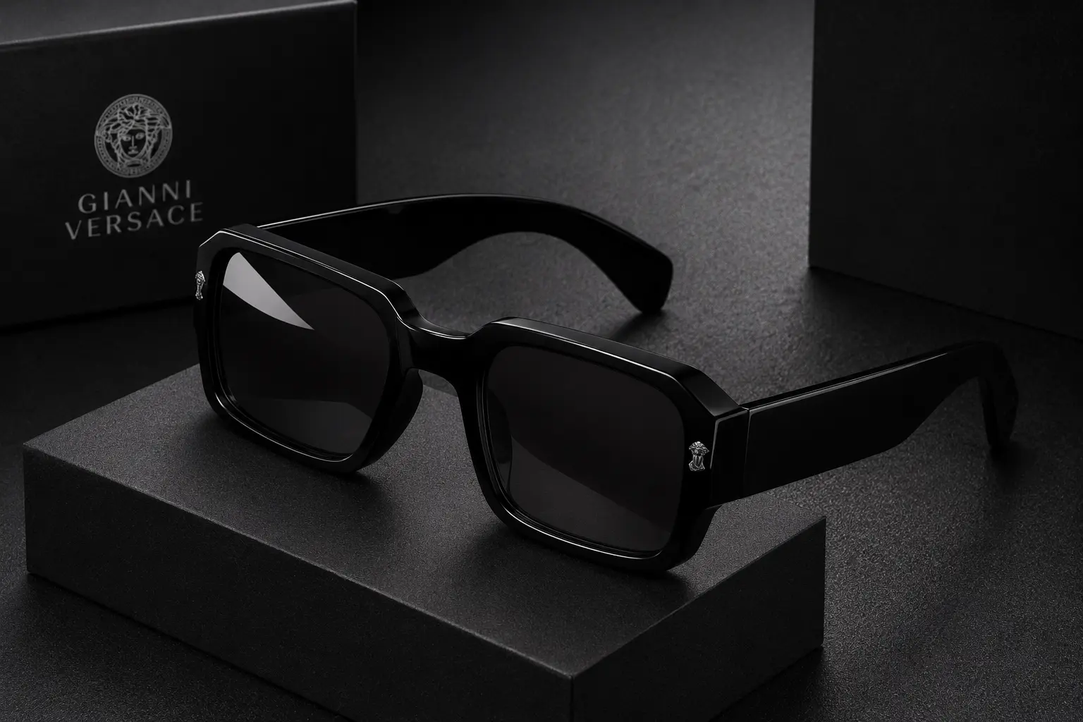 Bold Square Frame Sunglasses – Black Fashion Shades for Men